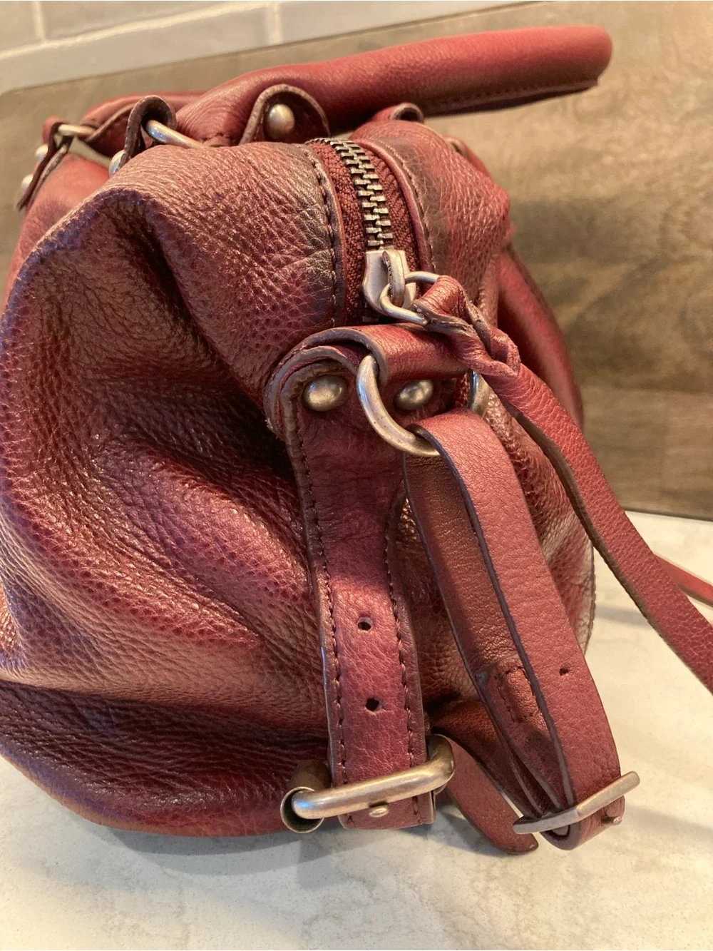 FREE PEOPLE We the Free Baby Emerson Leather Tote Bag in Red Rock - Picture 5 of 10